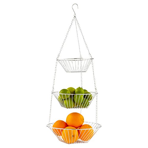 Algopix Similar Product 2 - Chrome Finished 3-tier Hanging Basket