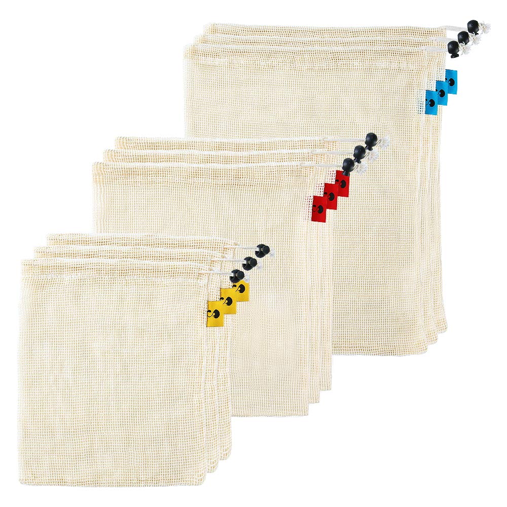 Algopix Similar Product 18 - INCOK Reusable Cotton Mesh Produce Bags