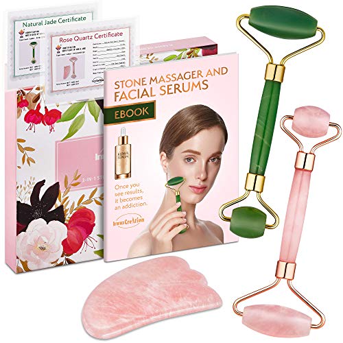 Algopix Similar Product 14 - Authentic Jade Roller Natural Rose
