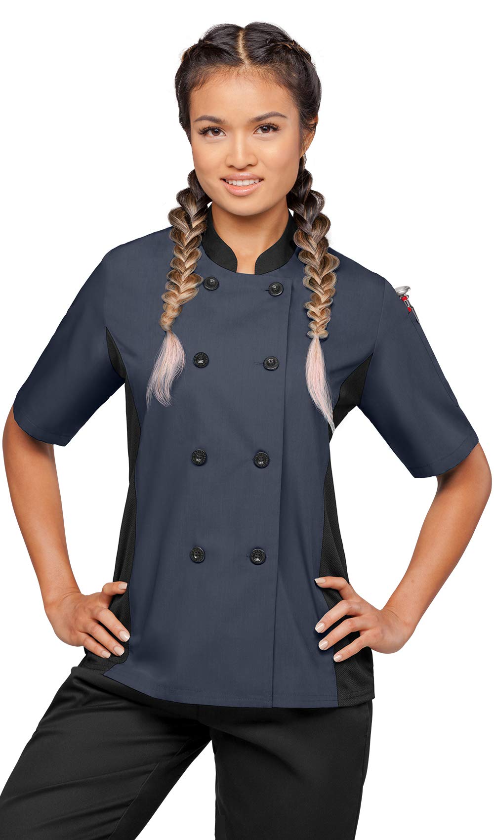 Algopix Similar Product 8 - Womens Chef Coat with Mesh Side Panels
