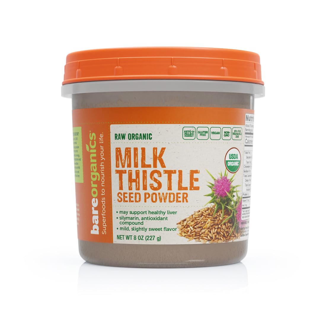 Algopix Similar Product 3 - BareOrganics Milk Thistle Seed Powder
