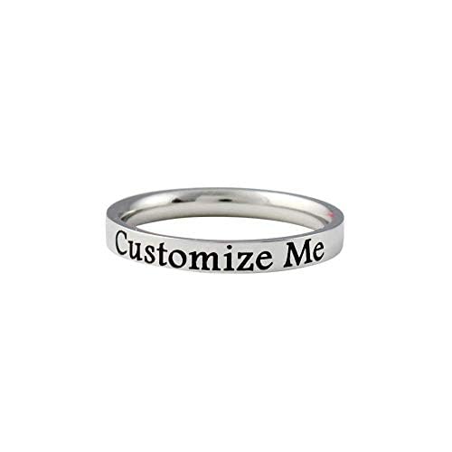 Algopix Similar Product 12 - Name Ring  Custom Text Stainless Steel