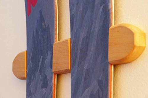 Algopix Similar Product 19 - Ski Wall Display Rack  Cherry Wood