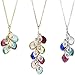 Algopix Similar Product 2 - Family Birthstone Necklace Initials