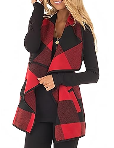 Algopix Similar Product 7 - Unidear Womens buffalo Plaid Vest