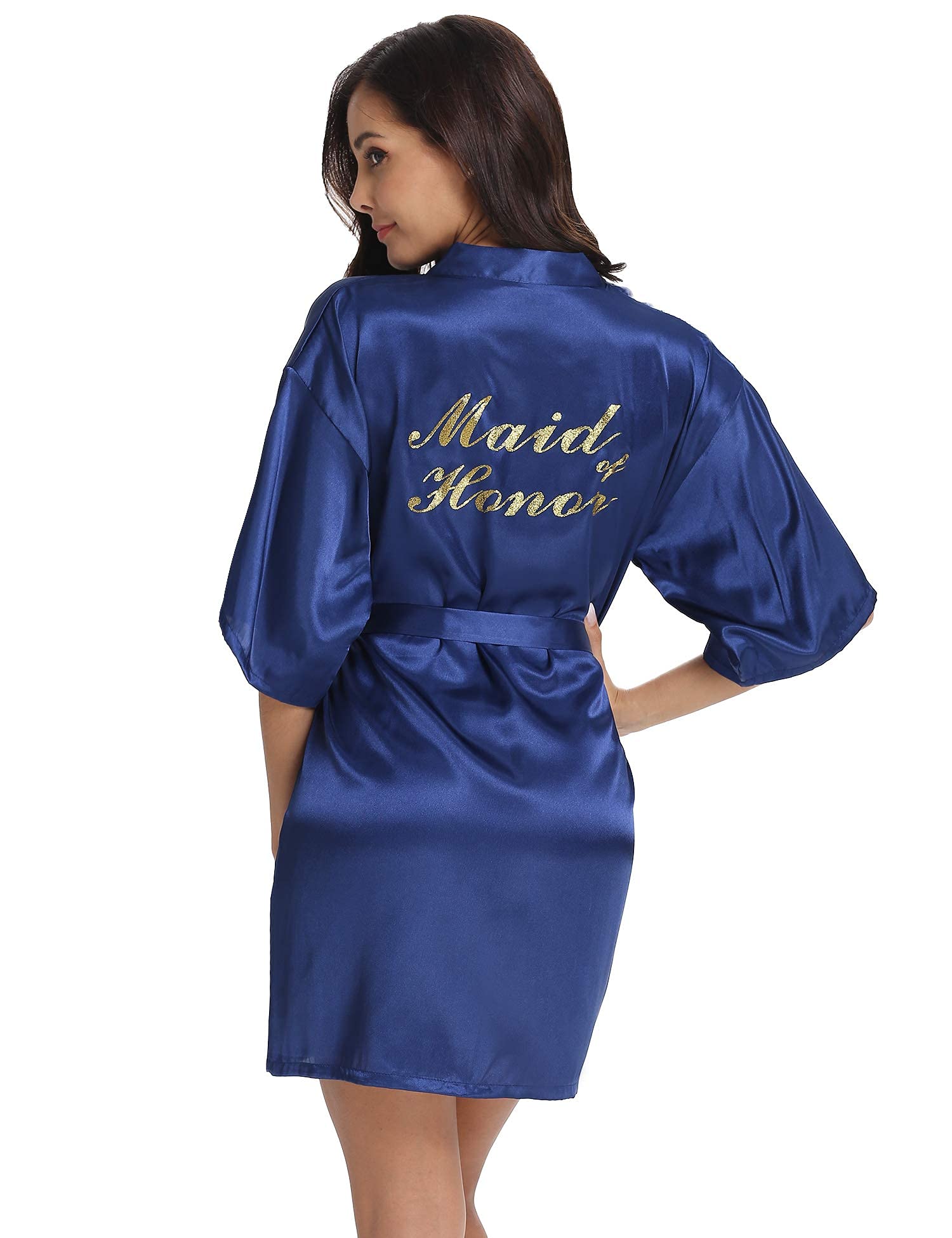 Algopix Similar Product 5 - Vlazom Womens Satin Robe Short Kimono
