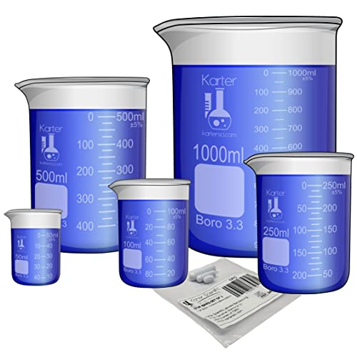 Algopix Similar Product 13 - Glass Low Form Beaker Set with Magnetic