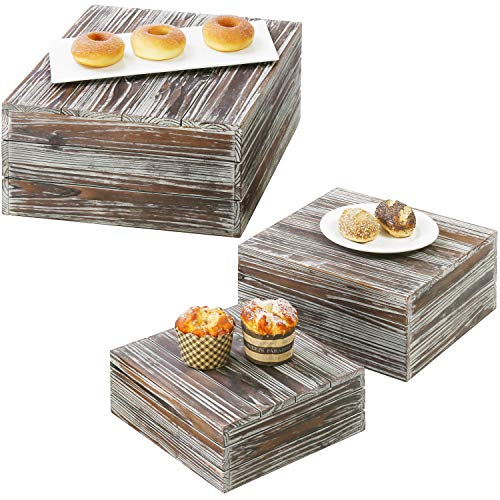 Algopix Similar Product 1 - MyGift Torched Wood Stackable Display