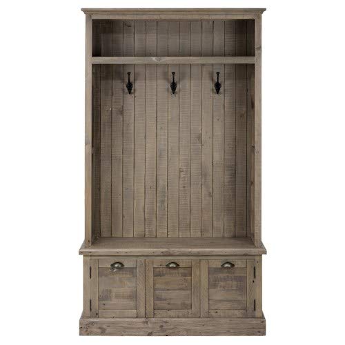 Algopix Similar Product 8 - Benjara Benzara Wooden Hall Tree with