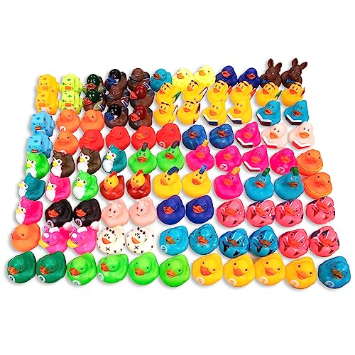Algopix Similar Product 20 - 100Pack Assorted Rubber Ducks Baby