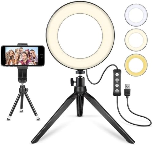 Algopix Similar Product 12 - LED Ring Light 6 with Tripod Stand for