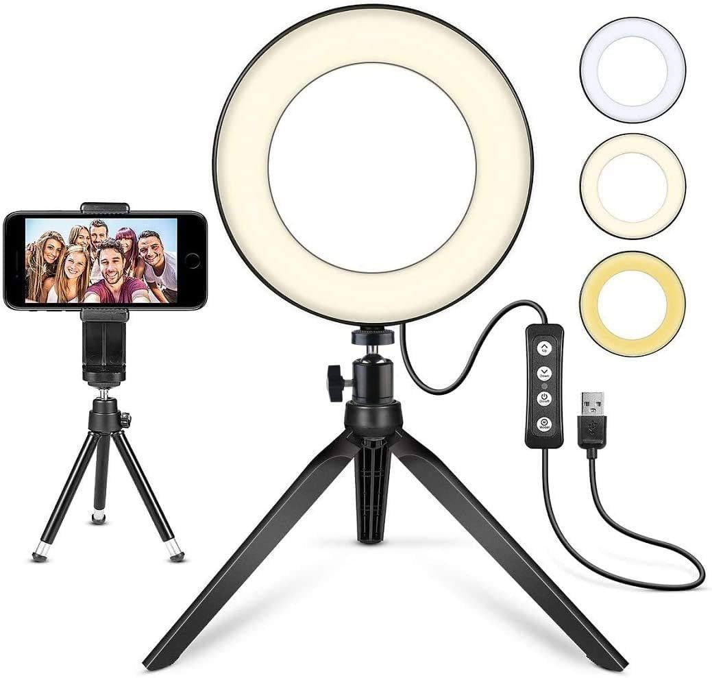 Algopix Similar Product 11 - LED Ring Light 6 with Tripod Stand for