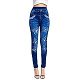 Algopix Similar Product 18 - JOFOW Womens Pencil Jeans Flowers