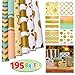 Algopix Similar Product 2 - 6 Rolls Gold Print Wrapping Paper 30