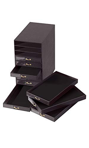 Algopix Similar Product 5 - Black Faux Leather 10Drawer Jewelry