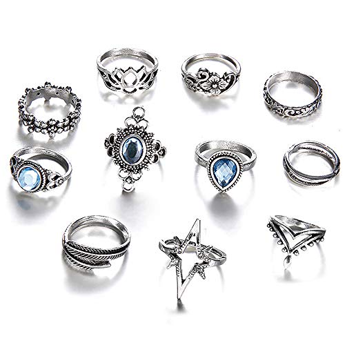 Algopix Similar Product 15 - Suyi 11 Pcs Bohemian Ring Set Joint