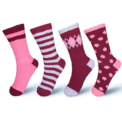 Algopix Similar Product 14 - BASICO Womens Fuzzy Socks Warm Slipper