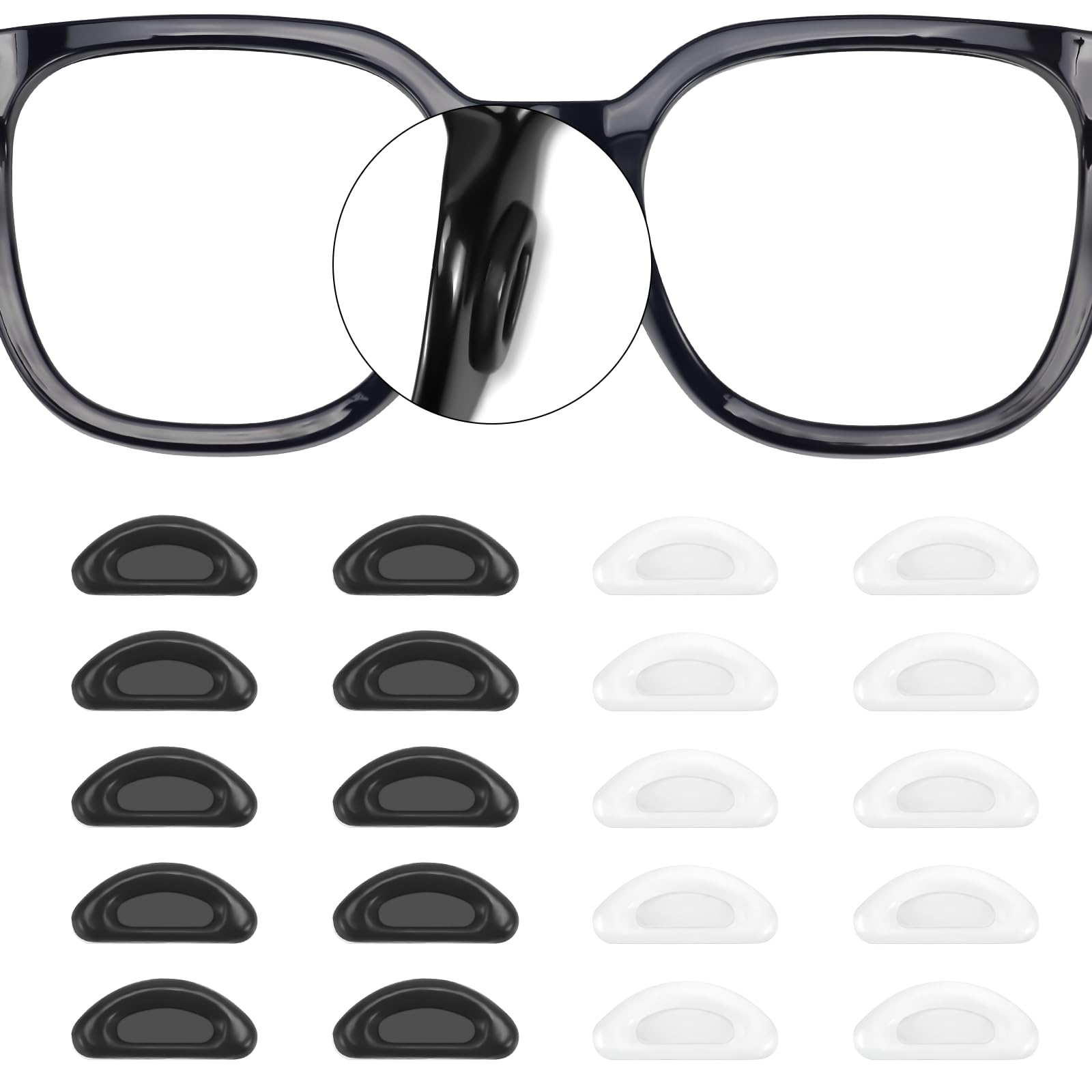 Algopix Similar Product 16 - 20 Pairs Eyeglass Nose Pads Stick On