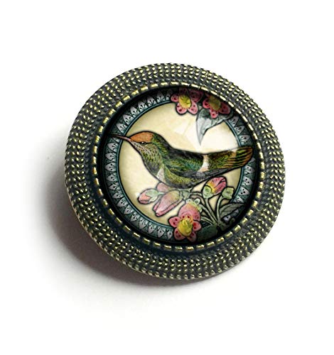 Algopix Similar Product 10 - Hummingbird On Rose Glass And Brass