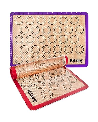 Algopix Similar Product 1 - Kitzini Silicone Baking Mats 2 Half