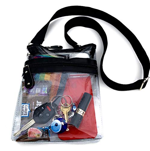 Algopix Similar Product 5 - Clear Crossbody Messenger Bag with