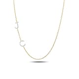 Algopix Similar Product 1 - Diamond asymmetrical initials necklace