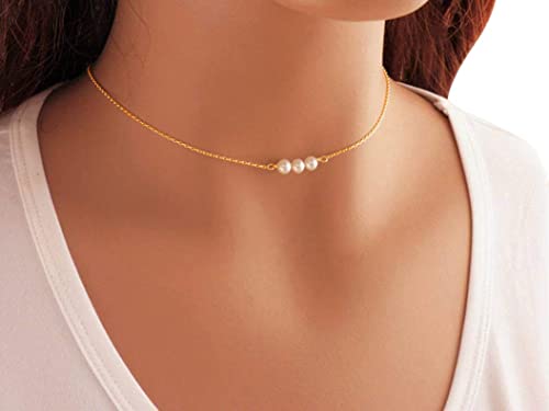 Algopix Similar Product 3 - Sterling Silver Pearl Choker Necklace