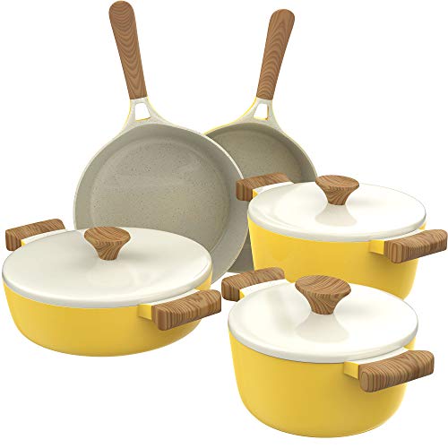 Algopix Similar Product 20 - hOmeLabs Ceramic 8 Piece Cookware Set 