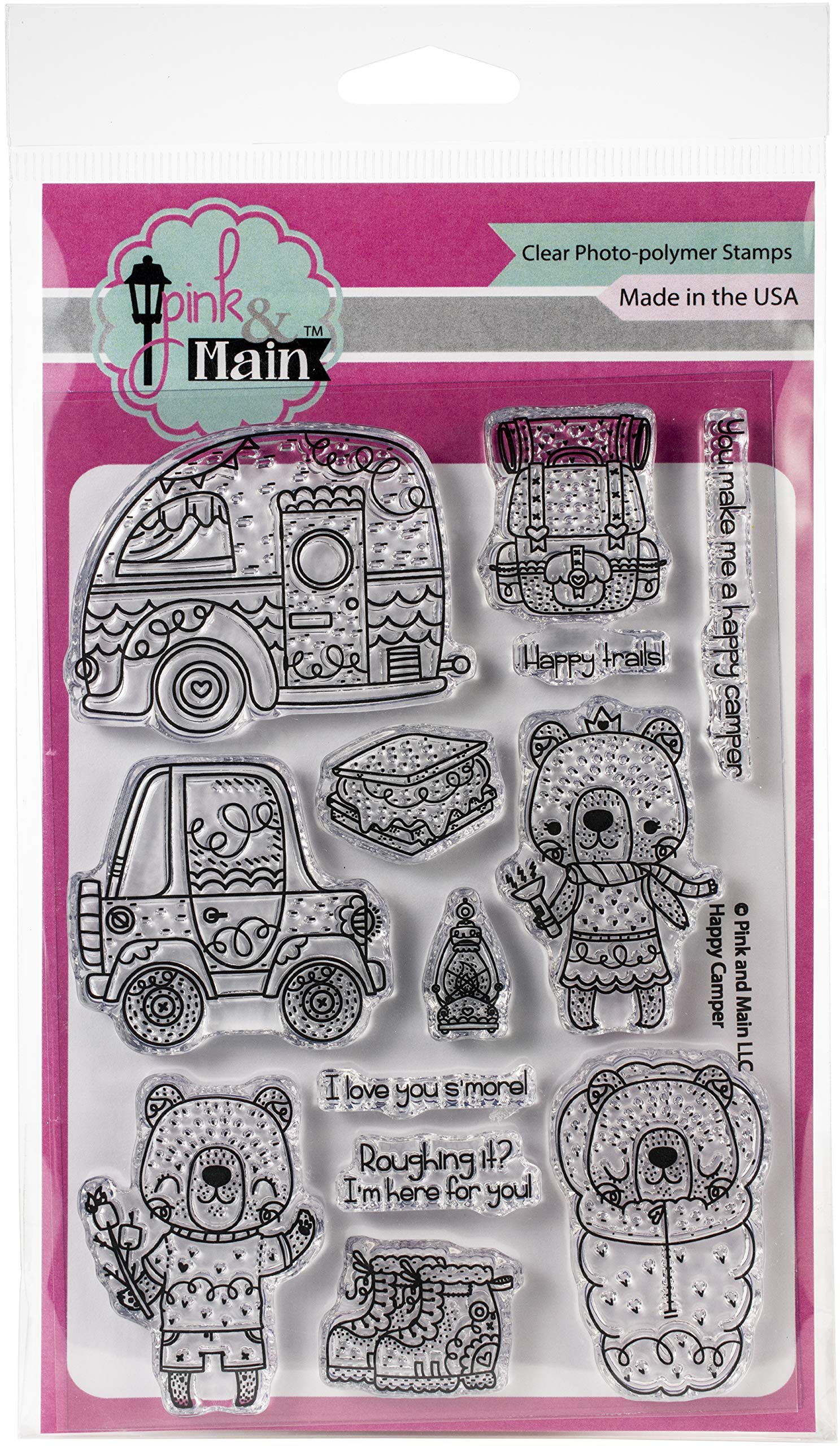 Algopix Similar Product 7 - Pink Main Clear Stamps 4X6Happy
