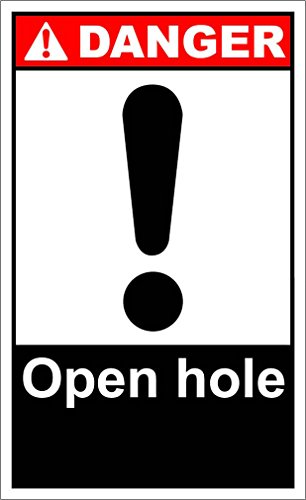 Algopix Similar Product 20 - Open Hole Danger OSHAANSI Label Decal