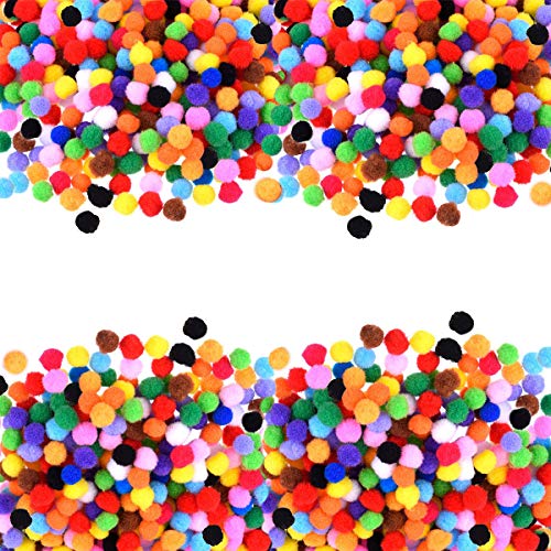 Algopix Similar Product 3 - Mini Pom Pom 1000 PCS Assorted Pompoms