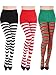 Algopix Similar Product 12 - 3 Pairs Striped Tights Full Footed