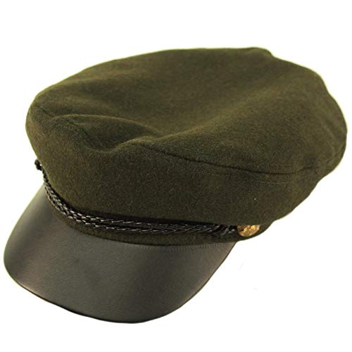 Algopix Similar Product 11 - Mens Wool Faux Leather Greek Fisherman