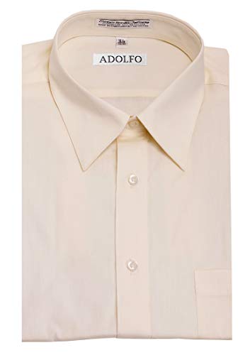 Algopix Similar Product 1 - Adolfo Mens Bone Long Sleeve Cotton