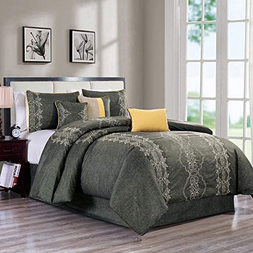 Algopix Similar Product 11 - Elight Home Parry Embroidery 7 Piece
