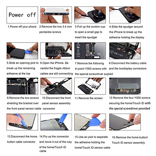 Algopix Similar Product 6 - QTlier Screen Replacement for iPhone 7