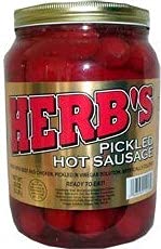 Algopix Similar Product 19 - Herbs RED HOT Pickled Sausage Half