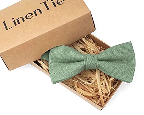 Algopix Similar Product 19 - Sage green linen pretied wedding bow