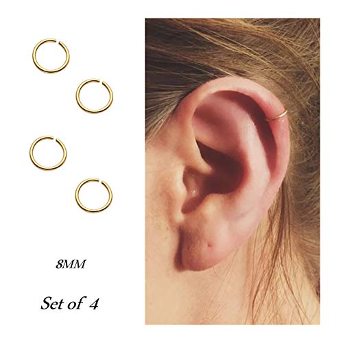 Algopix Similar Product 8 - Hoop cartilage earring fake earrings