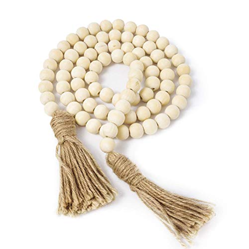 Algopix Similar Product 8 - TIMEYARD Wood Bead Garland Farmhouse