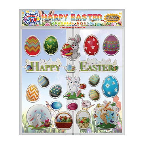 Algopix Similar Product 6 - Happy Easter Thick Printed Gel Clings