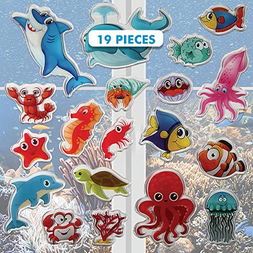 Algopix Similar Product 7 - Ocean Sea Animal Gel Window Clings for