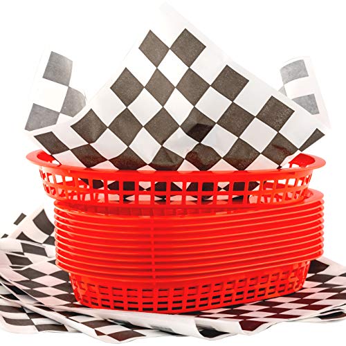 Algopix Similar Product 13 - Retro Style Red Fast Food Basket 96 Pk