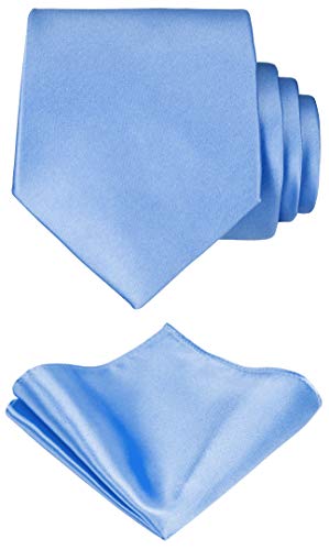 Algopix Similar Product 5 - TIE G Solid Satin Color Formal Necktie