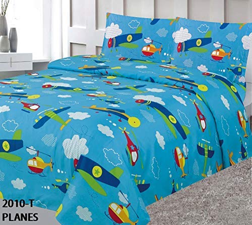 Algopix Similar Product 3 - Elegant Home Multicolors Blue Airplanes