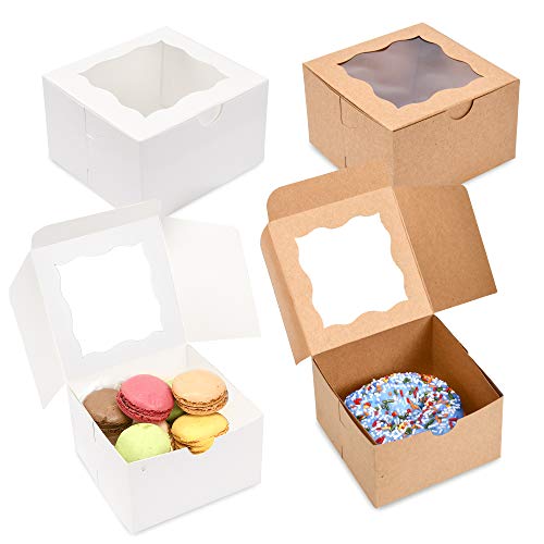 Algopix Similar Product 3 - Pack of 50 White Bakery Boxes with