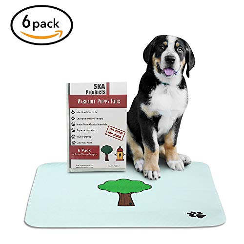 Algopix Similar Product 8 - Cute Washable Puppy Pee Pads 6 Pack