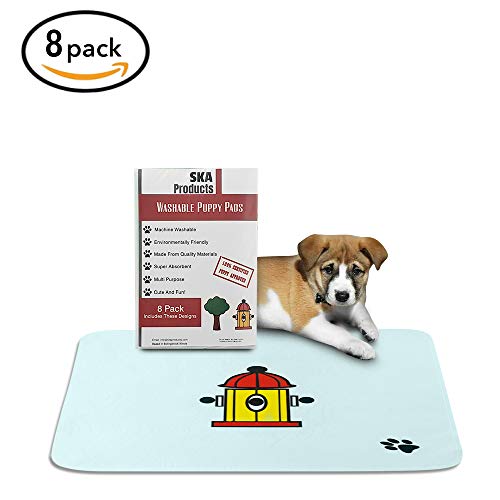 Algopix Similar Product 7 - Cute Washable Puppy Pee Pads 8 Pack