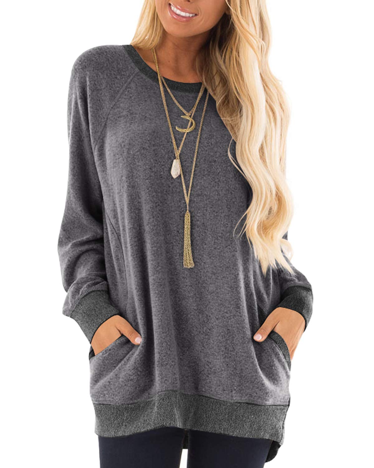 Algopix Similar Product 8 - GADEWAKE Womens Casual Color Block Long