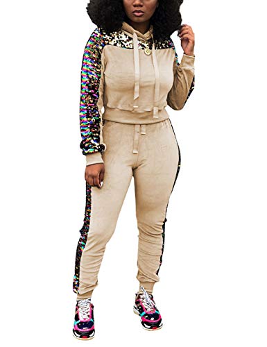 Algopix Similar Product 14 - Womens 2 Piece Sequin Tracksuit
